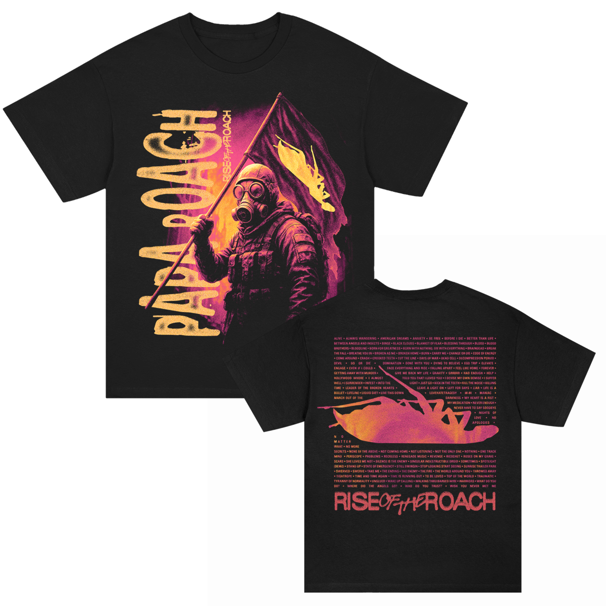 Rise Of The Roach Soldier Song Titles Tee (Black)