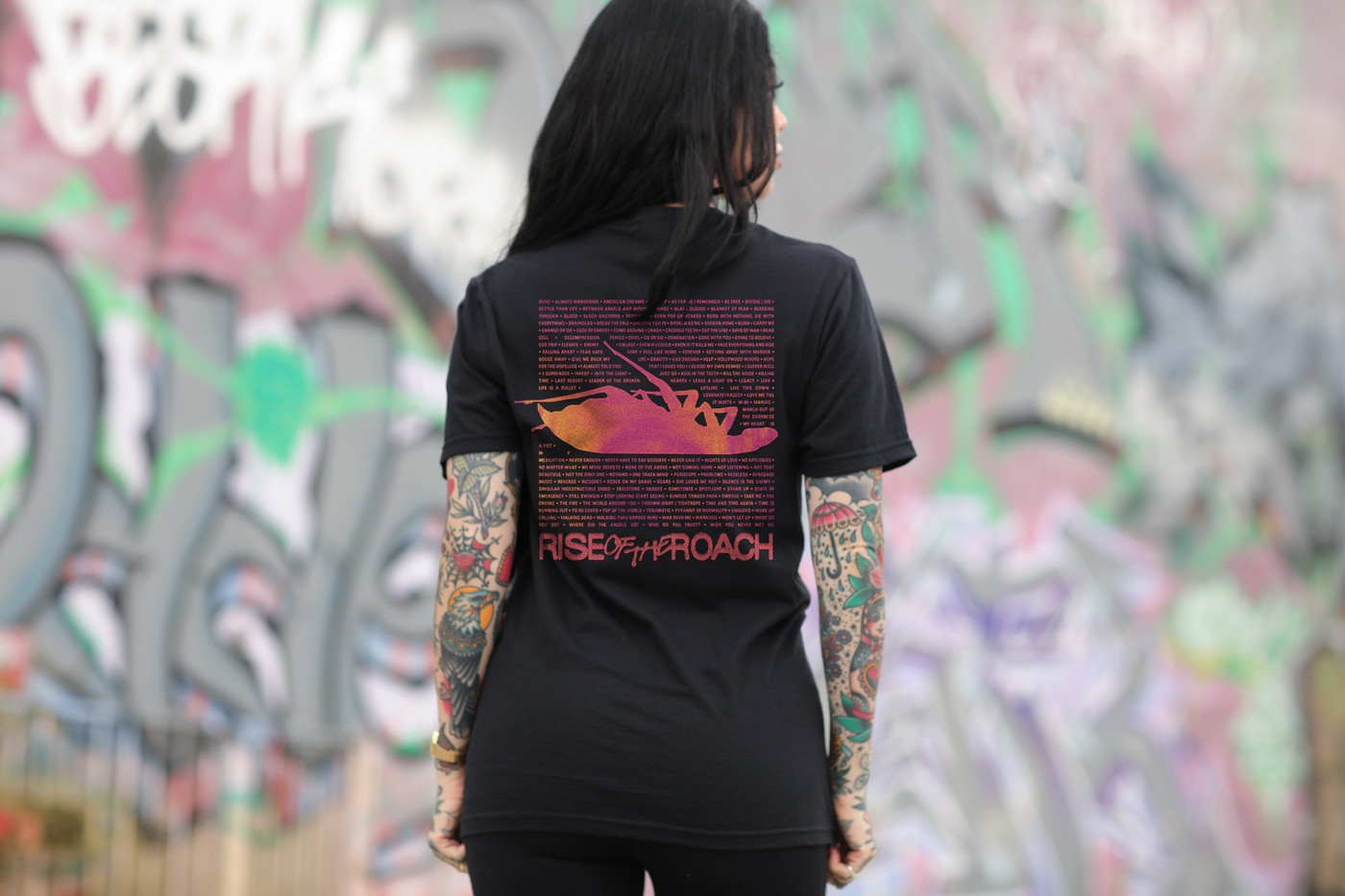 Rise Of The Roach Soldier Song Titles Tee (Black)